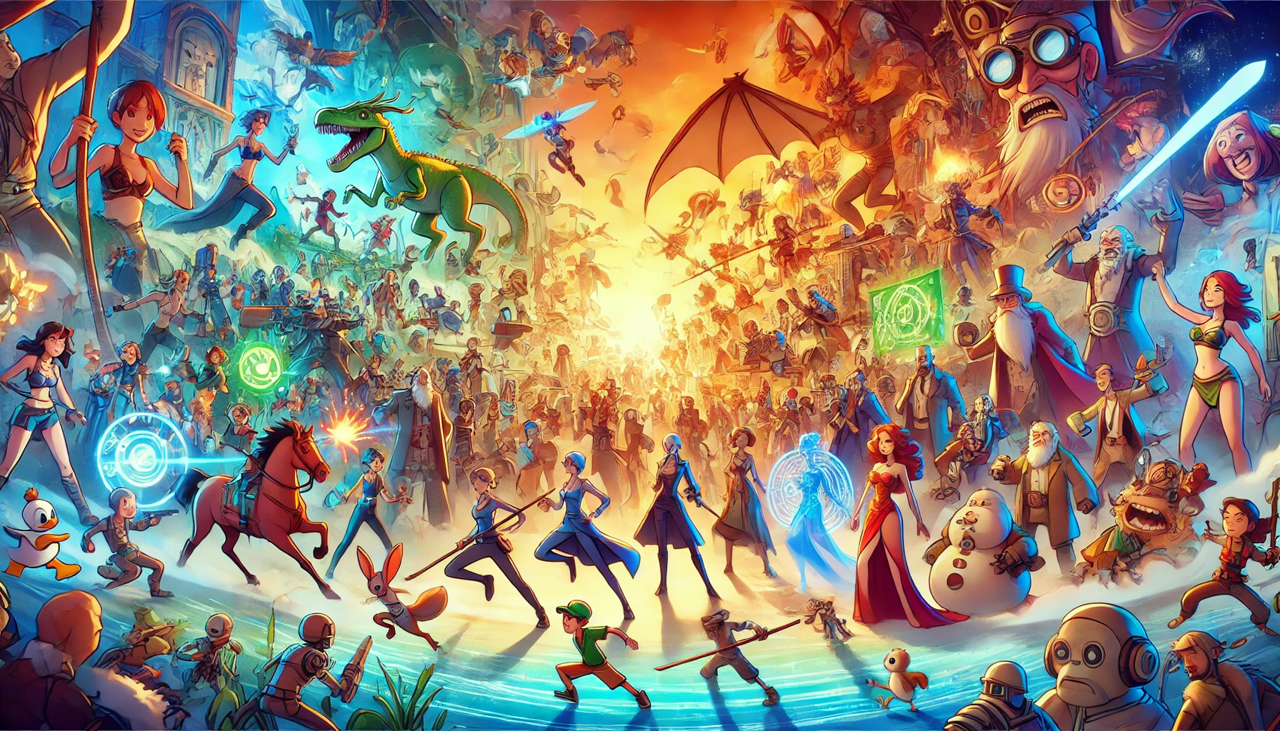 a vibrant story world filled with diverse, engaging characters from a compelling animated story.