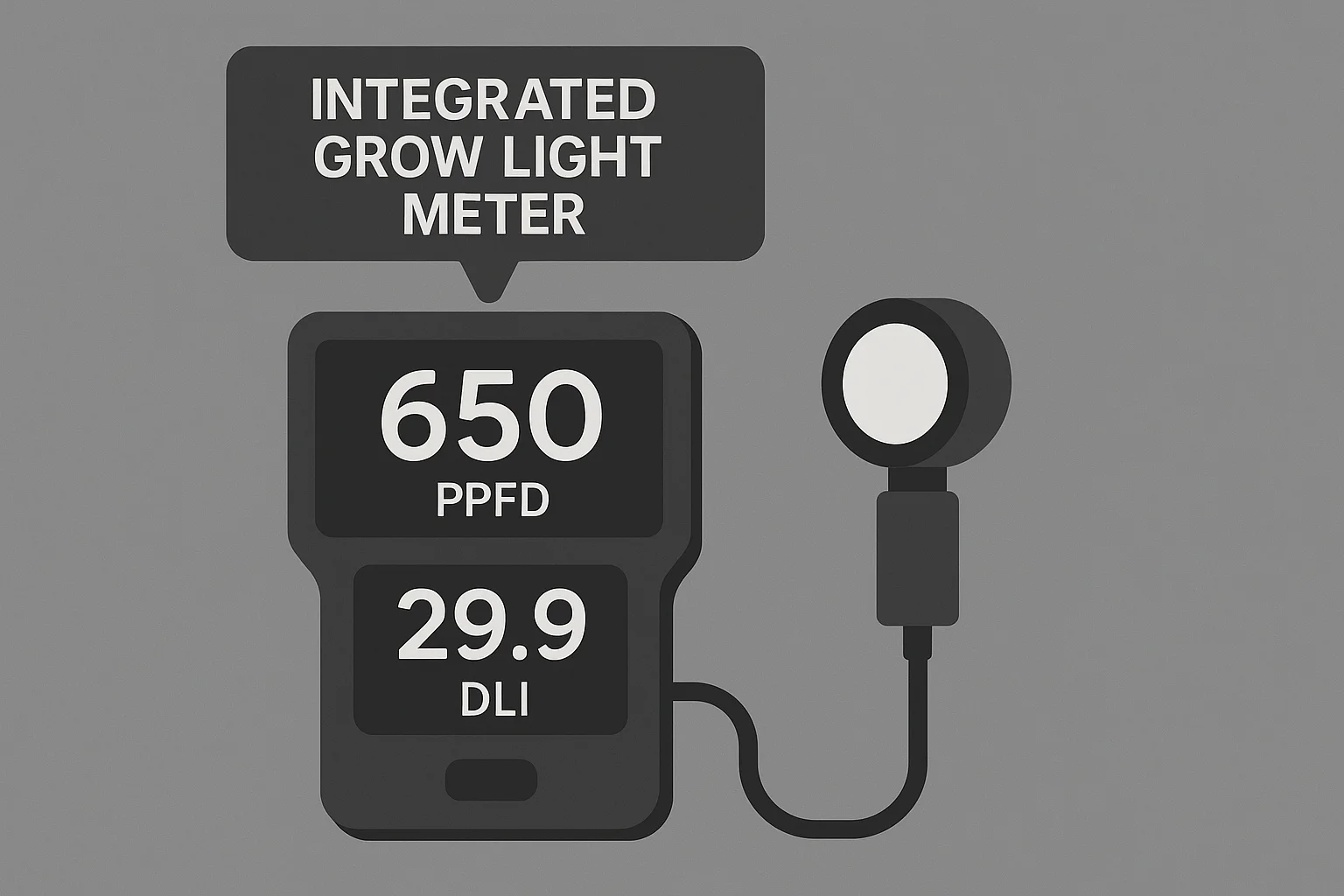 an illustration of an integrated grow light meter